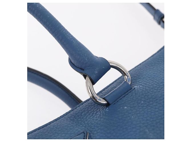 PRADA Tote Bag Leather 2way Blue Silver - vista 11