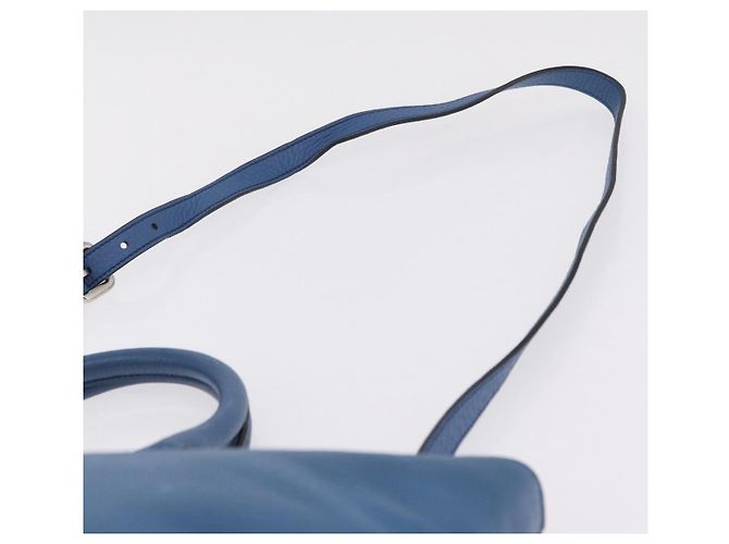 PRADA Tote Bag Leather 2way Blue Silver - vista 14