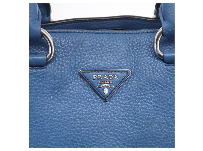 PRADA Tote Bag Leather 2way Blue Silver - vista 23