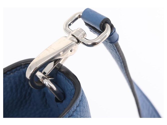 PRADA Tote Bag Leather 2way Blue Silver - vista 24