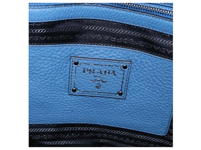 PRADA Tote Bag Leather 2way Blue Silver - vista 25
