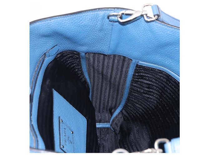 PRADA Tote Bag Leather 2way Blue Silver - vista 27