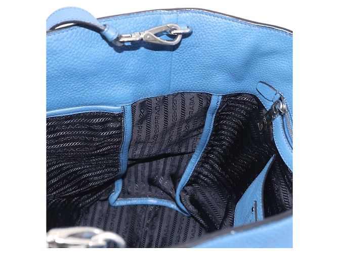 PRADA Tote Bag Leather 2way Blue Silver - vista 28