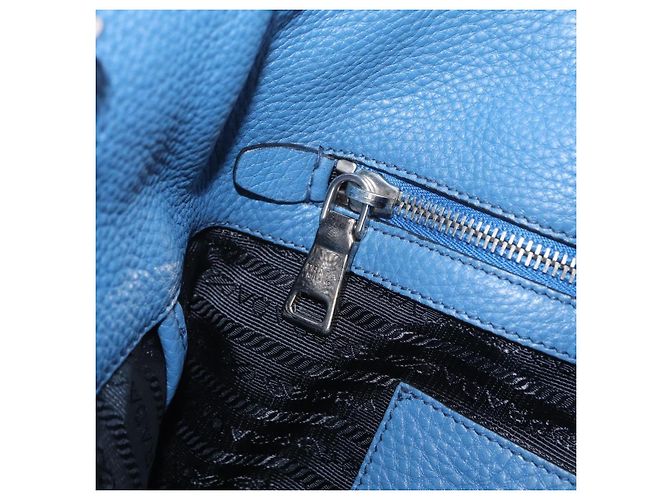 PRADA Tote Bag Leather 2way Blue Silver - vista 29