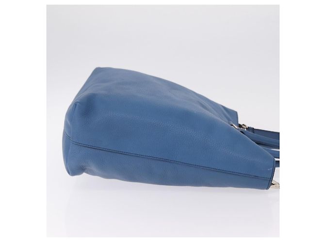 PRADA Tote Bag Leather 2way Blue Silver - vista 4