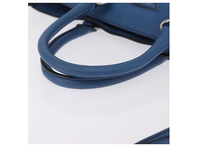 PRADA Tote Bag Leather 2way Blue Silver - vista 9