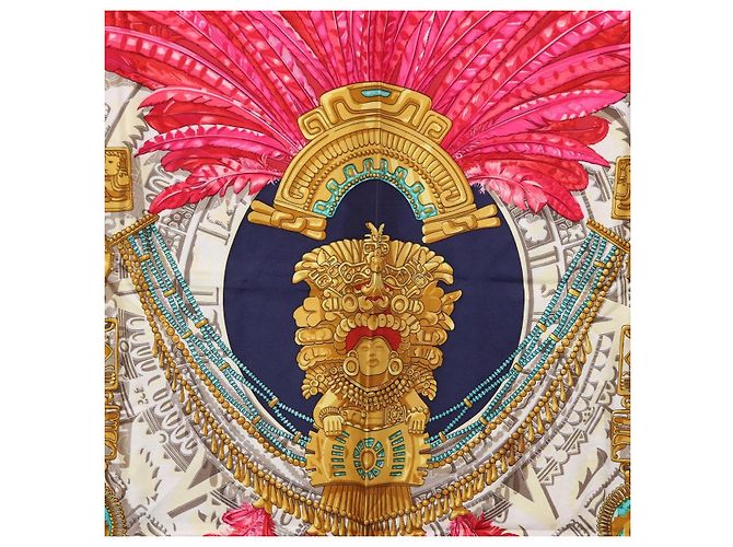 Hermès HERMES Carre 90 Scarf  Mexico  Silk Navy - vista 11