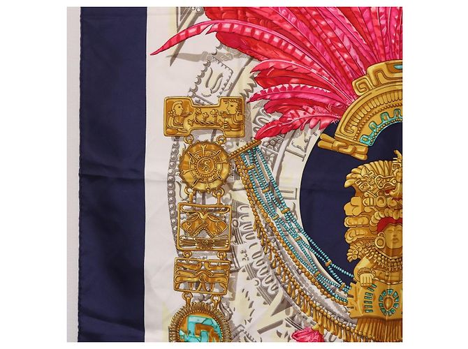 Hermès HERMES Carre 90 Scarf  Mexico  Silk Navy - vista 9