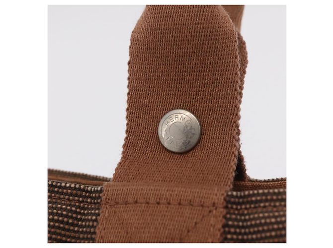 Hermès HERMES Sakso PM Hand Bag Canvas Brown Silver - vista 15