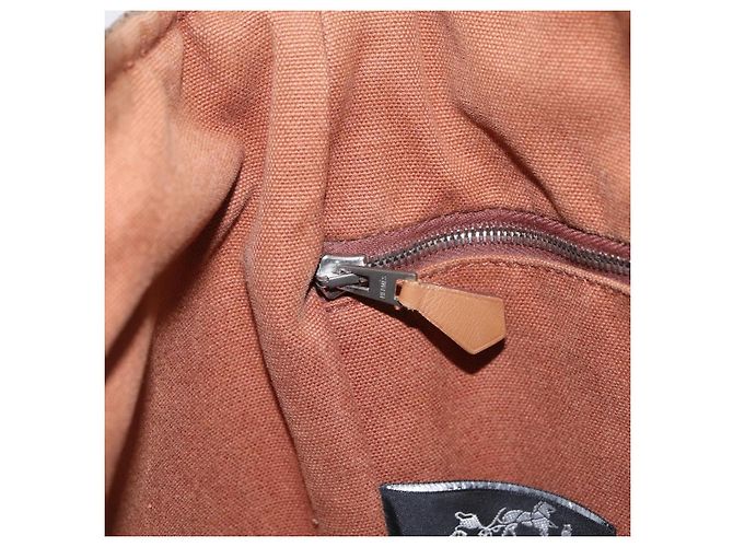 Hermès HERMES Sakso PM Hand Bag Canvas Brown Silver - vista 20
