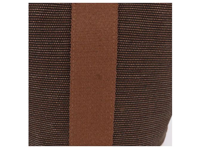 Hermès HERMES Sakso PM Hand Bag Canvas Brown Silver - vista 4