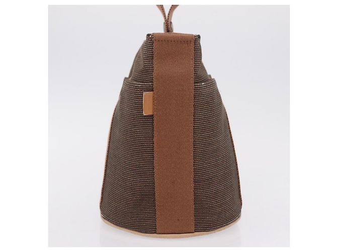 Hermès HERMES Sakso PM Hand Bag Canvas Brown Silver - vista 6