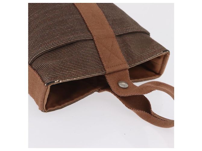 Hermès HERMES Sakso PM Hand Bag Canvas Brown Silver - vista 7