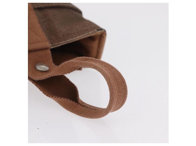 Hermès HERMES Sakso PM Hand Bag Canvas Brown Silver - vista 8