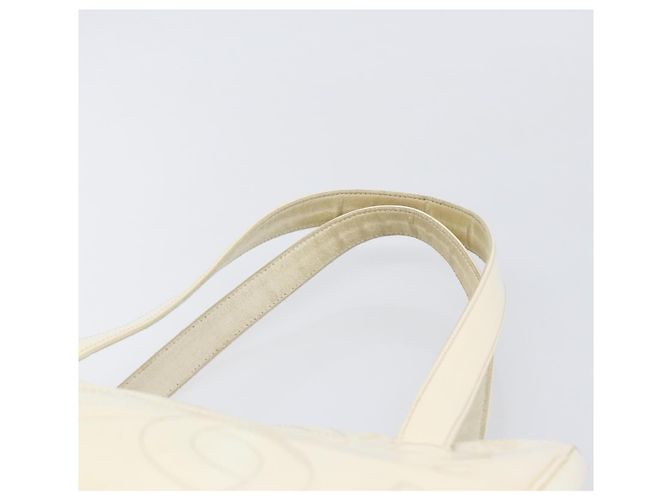 CHANEL Triple Coco Tote Bag Lackleder Weiß Goldfarbene CC - Ansicht 8