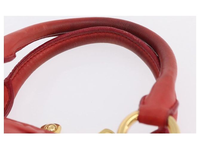 Miu Miu Matelasse Hand Bag Leather 2way Orange Gold - vista 10