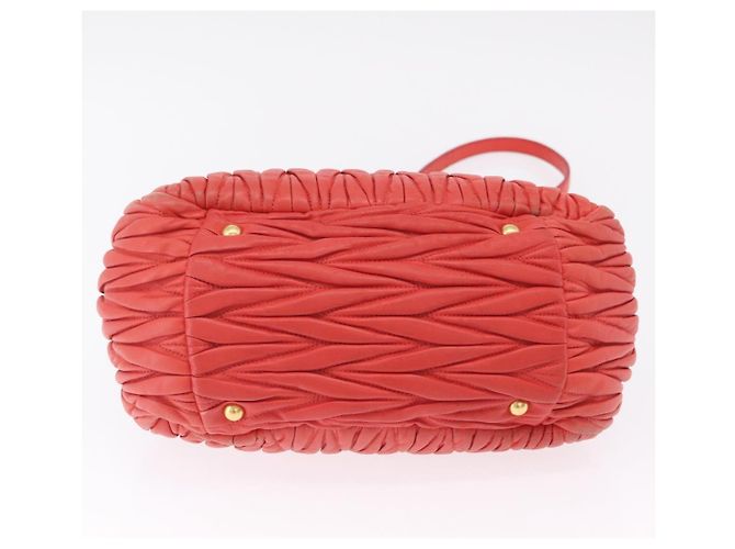 Miu Miu Matelasse Hand Bag Leather 2way Orange Gold - vista 18
