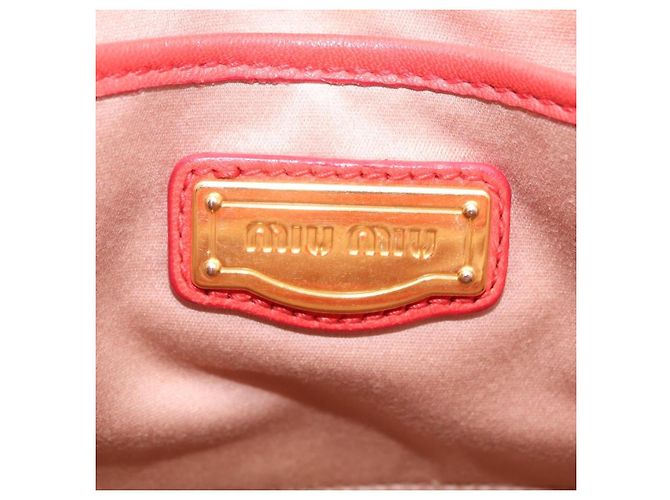 Miu Miu Matelasse Hand Bag Leather 2way Orange Gold - vista 25