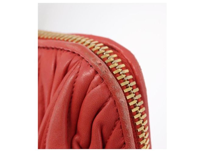 Miu Miu Matelasse Hand Bag Leather 2way Orange Gold - vista 33