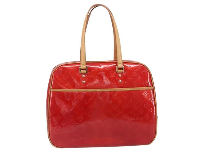 LOUIS VUITTON Monogram Vernis Sutton Hand Bag Red M91080 LV - vista 13