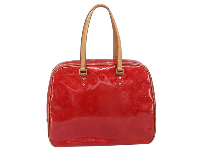 LOUIS VUITTON Monogram Vernis Sutton Hand Bag Red M91080 LV - vista 2