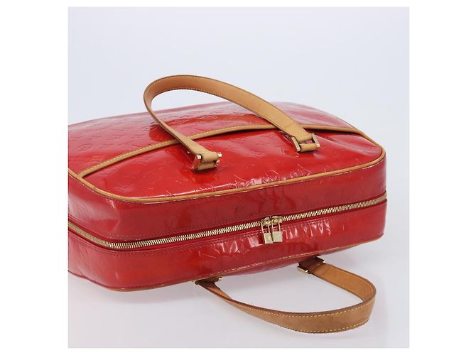 LOUIS VUITTON Monogram Vernis Sutton Hand Bag Red M91080 LV - vista 6