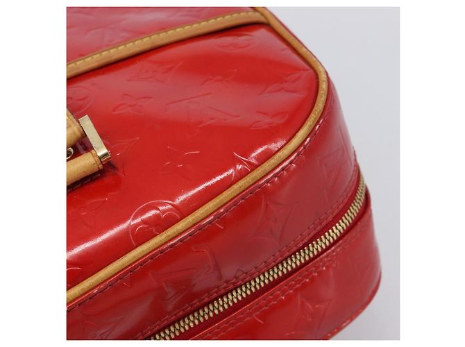 LOUIS VUITTON Monogram Vernis Sutton Hand Bag Red M91080 LV - vista 7