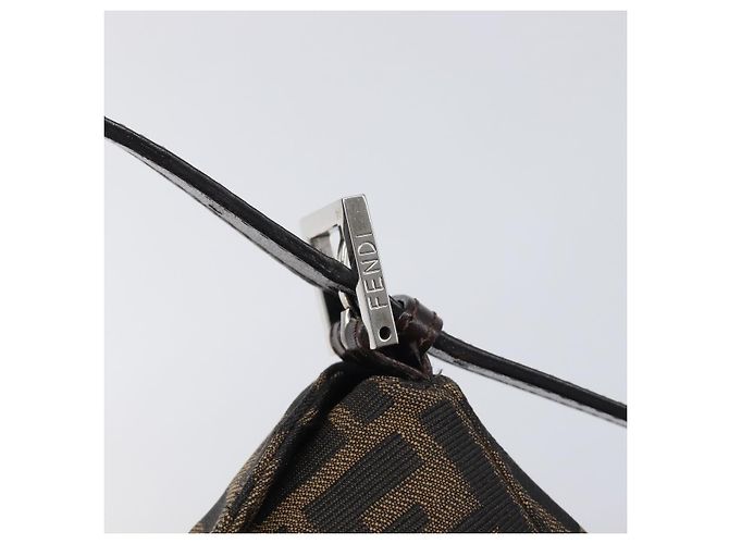 FENDI Zucca Canvas Mamma Baguette Shoulder Bag Black Silver - vista 14