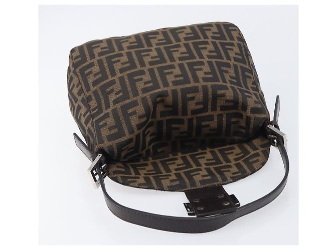 FENDI Zucca Canvas Mamma Baguette Shoulder Bag Black Silver - vista 17