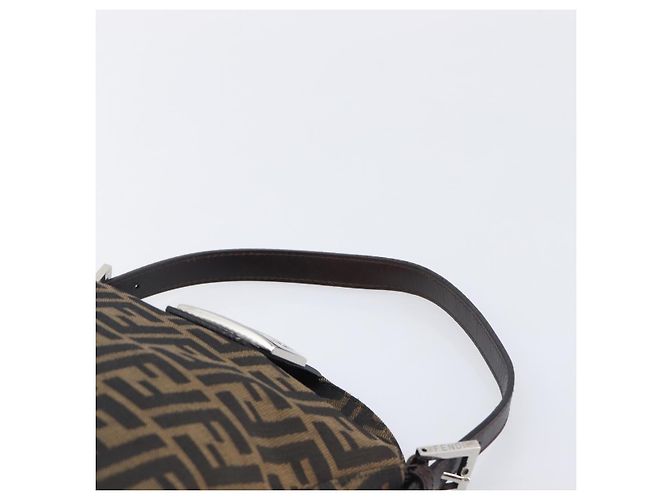 FENDI Zucca Canvas Mamma Baguette Shoulder Bag Black Silver - vista 8