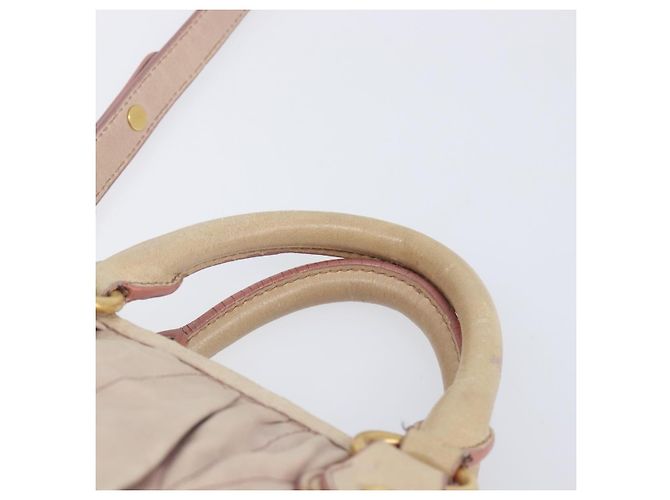 Miu Miu Hand Bag Leather 2way Pink Gold - vista 10