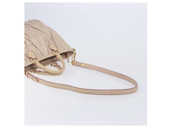 Miu Miu Hand Bag Leather 2way Pink Gold - vista 11