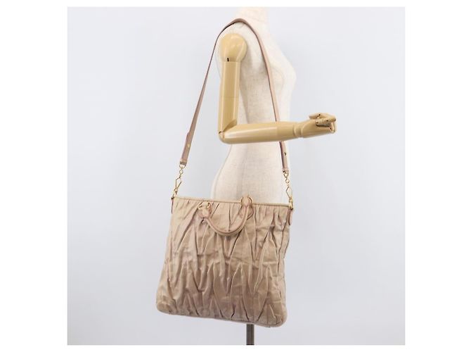 Miu Miu Hand Bag Leather 2way Pink Gold - vista 30