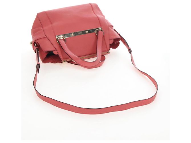 Chloé Chloe Hand Bag Leather 2way Pink Gold Tone - vista 10