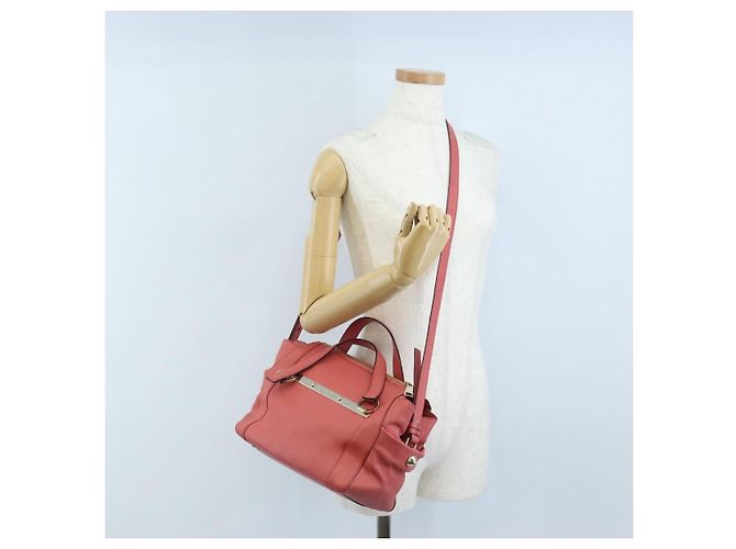 Chloé Chloe Hand Bag Leather 2way Pink Gold Tone - vista 28