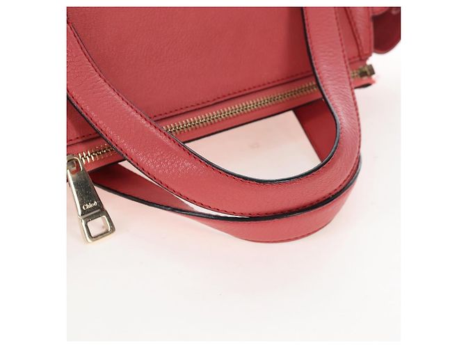Chloé Chloe Hand Bag Leather 2way Pink Gold Tone - vista 7