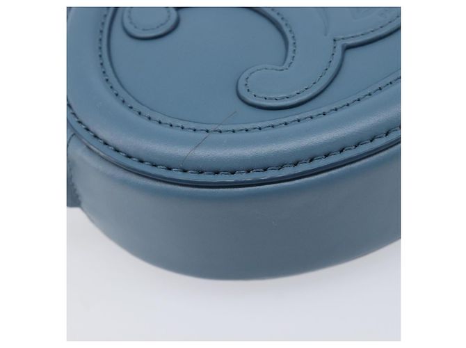 Céline CELINE Triomphe Shoulder Bag Leather Light Blue Gold Tone - vista 14
