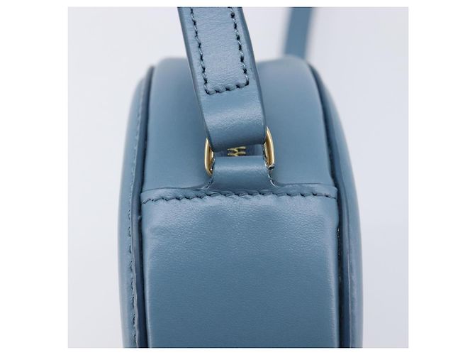 Céline CELINE Triomphe Shoulder Bag Leather Light Blue Gold Tone - vista 15