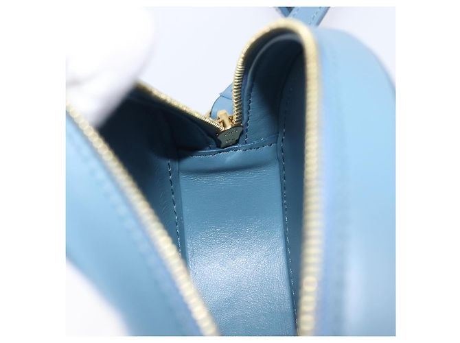 Céline CELINE Triomphe Shoulder Bag Leather Light Blue Gold Tone - vista 20