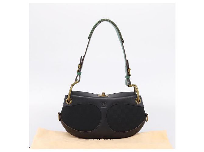 LOEWE Shoulder Bag Leather Black Gold - vista 12