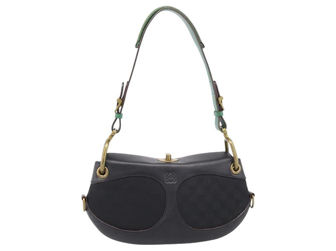 LOEWE Shoulder Bag Leather Black Gold - vista 13