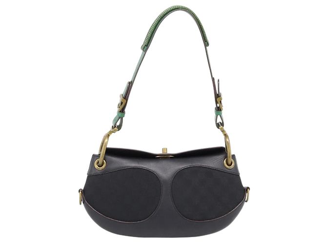 LOEWE Shoulder Bag Leather Black Gold - vista 2