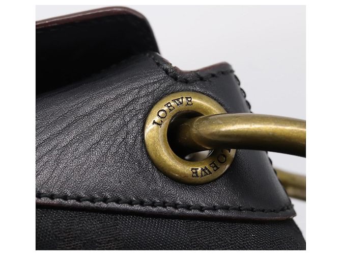 LOEWE Shoulder Bag Leather Black Gold - vista 9
