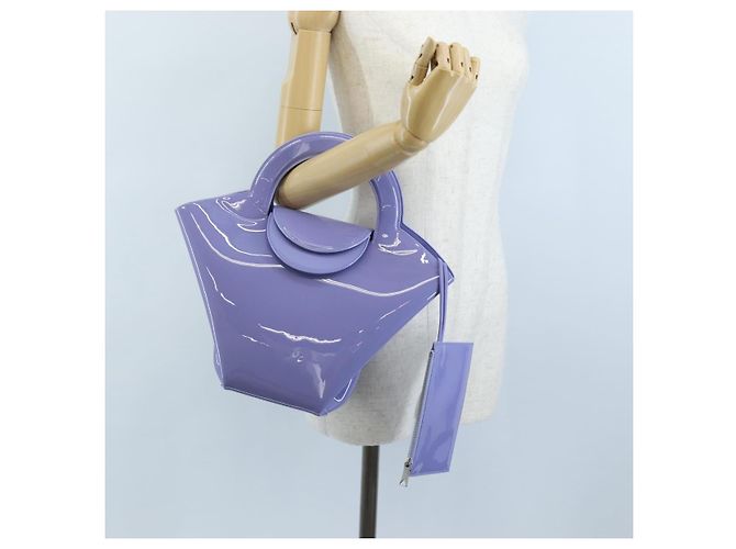 Bottega Veneta Hand Bag Patent leather Purple Silver - vista 25