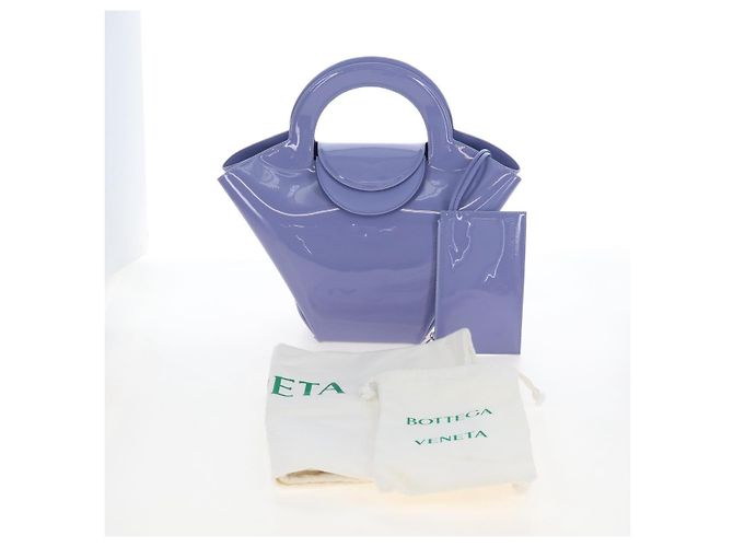 Bottega Veneta Hand Bag Patent leather Purple Silver - vista 26