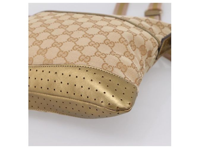 GUCCI GG Canvas Shoulder Bag Beige Gold Tone 145857 - vista 10