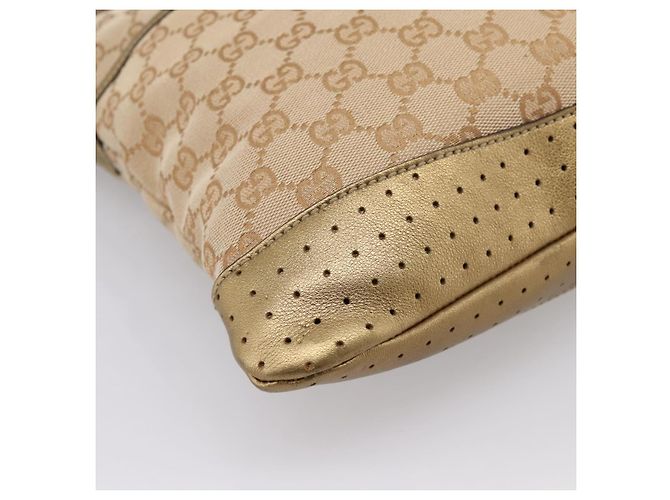 GUCCI GG Canvas Shoulder Bag Beige Gold Tone 145857 - vista 11