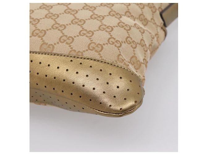 GUCCI GG Canvas Shoulder Bag Beige Gold Tone 145857 - vista 12