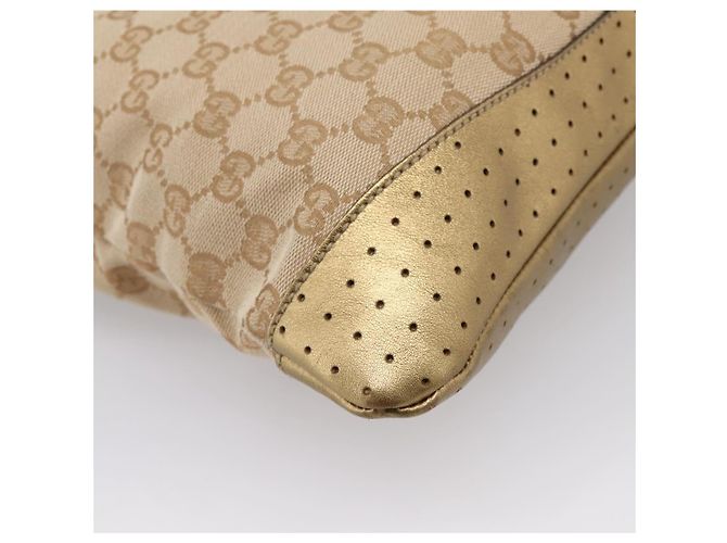 GUCCI GG Canvas Shoulder Bag Beige Gold Tone 145857 - vista 13