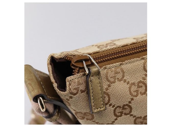 GUCCI GG Canvas Shoulder Bag Beige Gold Tone 145857 - vista 14